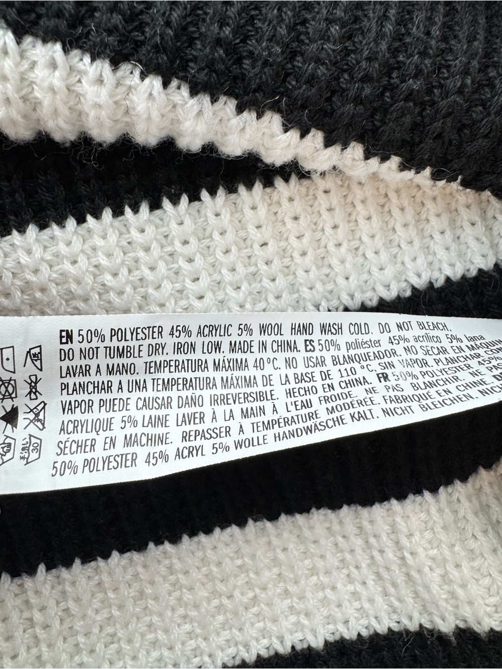 English Factory Black & White Striped Quarter-Zip Sweater Size M - Picture 6 of 7